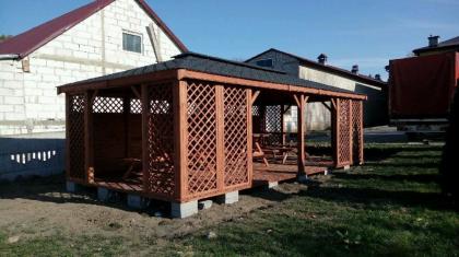 3-ECK SOMMERHAUS HOLZGARTENHAUS PAVILLON HOLZHAUS GARTENLAUBE BEDZIN 4x8m
