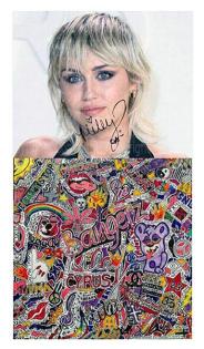 Miley Cyrus Kunstwerk. Collage. Kunstdruck. Signiert. Geschenk. Souvenir. Raritä