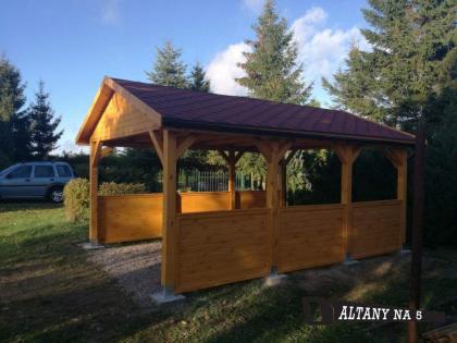 GARAGENVORDACH HOLZÜBERDACHUNG FÜR AUTO KLEBEDACH MIT IMPRÄGNIERUNG HOLZ 3, 5x5m