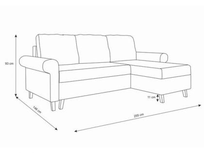 Sofa Couch Oslo Schlafsofa Ecksofa ausziehbar mit Schlaffunktion mit Kissen