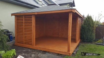2-ECK GARTENHAUS BERLIN AUS MASSIVHOLZ FÜR AUßENBEREICH GERÄTEHAUS HOLZHAUS 4x5m