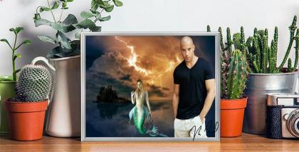 VIN DIESEL Begegnung mit Meerjungfrau.. Blickfang! Zimmerdeko. Geschenkidee. Uni