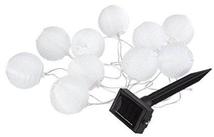 Solar Lichterkette Lampions, 10 Lampions mit 7, 5 cm Durchmesser