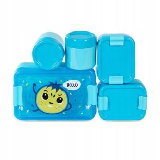 LUNCH BOX Blau Bill Set für Schule Lunchbox Lunchboxen Snackboxen Snackbox