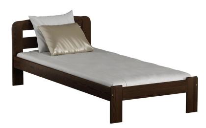 Kieferbett Massivholz Einzel Nuss Bettrahmen 90x200cm flexibles Lattenrost FSC e