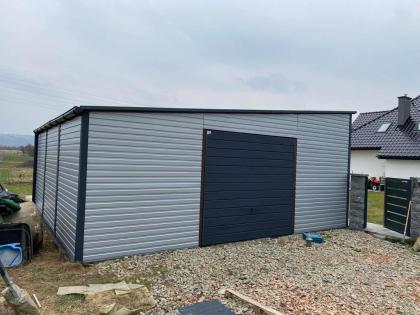 Blechgarage Garage Geräteschupppen 7x7 m verzinkt KFZ Lagerhalle Werkstatt