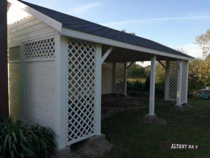 GARTENHÄUSCHEN LAUBE GARTENHAUS HOLZHAUS PAVILLONS MASSIVHOLZ KLEBEDACH 7x4, 5m