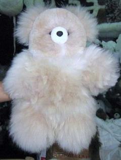 Beiger Teddybär aus echtem Alpakafell, 35 cm