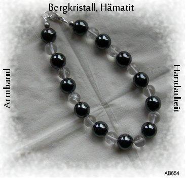 Glanzvolles Armband mit Bergkristall und Hämatit