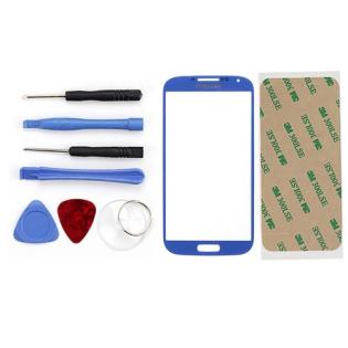 Samsung Galaxy S4 Ersatzglas Display Glas Frontscheibe blau