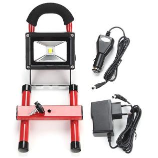 LED Fluter 10W Akku Strahler IP65 weiss