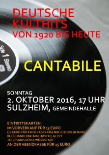 Cantabile singt deutsch - Kulthits von 1920 bis heute - Konzert am 02.10.2021 um