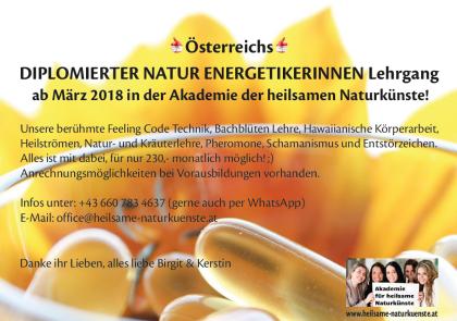 DIPLOMIERTER NATUR ENERGETIKERINNEN Lehrgang