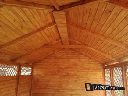 2-ECK GARTENHAUS AUS MASSIVHOLZ HOLZGARTENLAUBE GERÄTESCHUPPEN HANOVER 8x4m