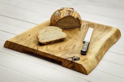 SCHNEIDEBRETT EICHENHOLZ MASSIVHOLZ KÜCHENBRETT HOLZBRETT HANDGEMACHT 38x32x4cm