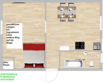 Appartement Duisburg Mitte 2 BHK