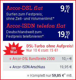 ARCOR DSL+ ISDN-JETZT SPAREN !