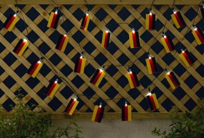 Solar Lichterkette, 10 Lampion, 7, 5 cm, weiße LED, Dauer- und Blinklichtfunktio