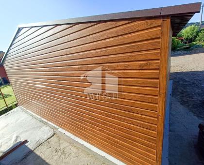  Blechgarage 4,5x5m Metallgarage Fertiggarage Garage nach Maß Holzoptik ID88