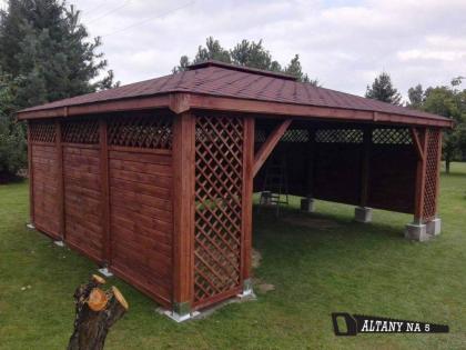 GARTENHAUS GARTENLAUBE KLEBEDACH PAVILLON AUS KIEFERNHOLZ HOLZHAUS GARTEN 7x5m