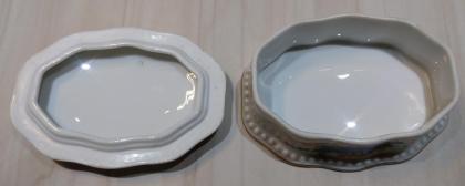 Rosenthal-Porzellandose mit Deckel, Dekor Paradiesvogel