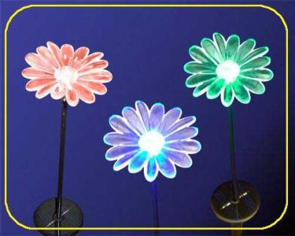 Stableuchte Solar Blume mit LED-Farbwechsel