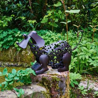 Solar-Frosch, Metall, grün, 26 x 33 x 32 cm, weiße u. Farbwechsel LED