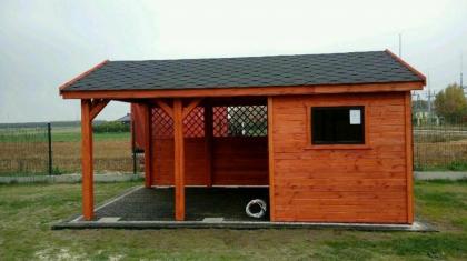 FERIENHAUS GARTENHAUS GARTENLAUBE ÜBERDACHUNG KLEBEDACH MIT HOLZ
