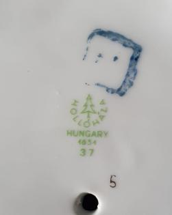 Original Hollohaza Hungary Prunkvase - Amphore Handbemalt Goldverziert 
