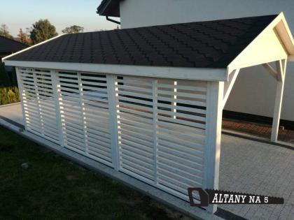 CARPORT GARAGENVORDACH HOLZÜBERDACHUNG FÜR AUTO HOLZGARAGE HOLZBAUSATZ 3, 5x6m