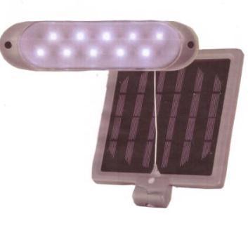 Innenraumleuchte, Solar, sep. Solarmodul, 10 weiße LEDs
