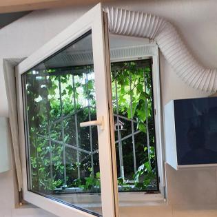 Klimageräteanschluss, Abluftschlauch Fenster, Fensterabdichtung, ohne kleben ode