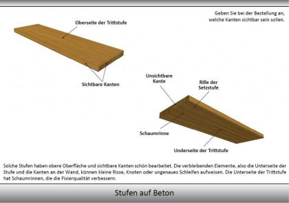 MASSIVHOLZ STUFE 85x24(+4)x4cm + SETZSTUFEN TREPPENSTUFEN FALTTREPPE