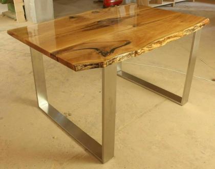 MASSIVER BAUMSTAMM HARZ LACKIERT EICHENTISCH ESSTISCH INDUSTRIAL KÜCHE 140x90x78