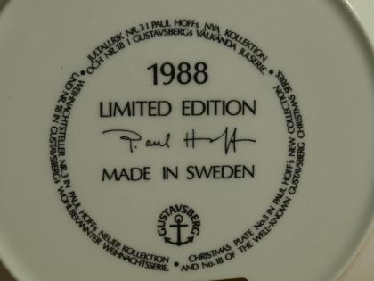 Sammelteller Wandteller Weihnachten Julserie, Nr. 18 1988 Gustavsberg Schweden