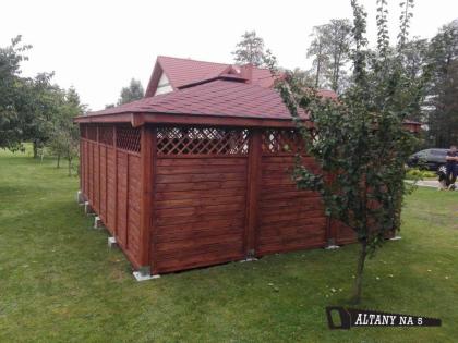 GARTENHAUS GARTENLAUBE KLEBEDACH PAVILLON AUS KIEFERNHOLZ HOLZHAUS GARTEN 7x5m