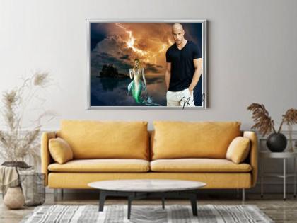 VIN DIESEL Begegnung mit Meerjungfrau.. Blickfang! Zimmerdeko. Geschenkidee. Uni