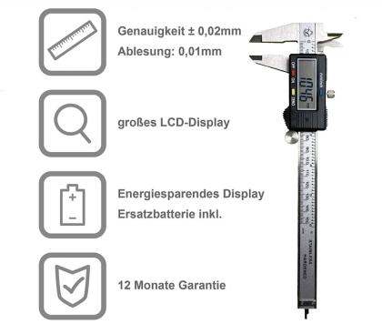 AEROSPACE Messschieber Schieblehre | Digital | 150mm | Edelstahl