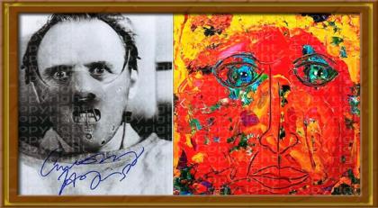 ANTHONY HOPKINS Collage. Signiert. NEU. Souvenir. Rarität. Andenken.