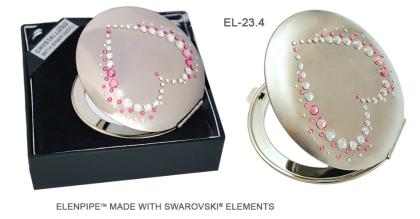 Taschenspiegel aus Metall Serie EL-23 ELENPIPE MADE WITH SWAROVSKI® ELEMENTS
