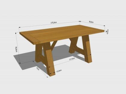 EICHENTISCH ESSTISCH MASSIVHOLZ LACKIERT TISCH 145-175x90x78cm 200x100x78cm