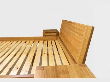 EHEBETT EICHENBETT+LATTENROST+GERIFFELTES KOPFTEIL MASSIVHOLZ 140-200x200cm