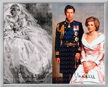 Prinzessin Diana Kunstwerk. Signiert von Prinz Charles. NEU. Kunstdruck. Rarität