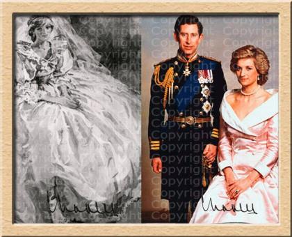 Prinzessin Diana Kunstwerk. Signiert von Prinz Charles. NEU. Kunstdruck. Rarität