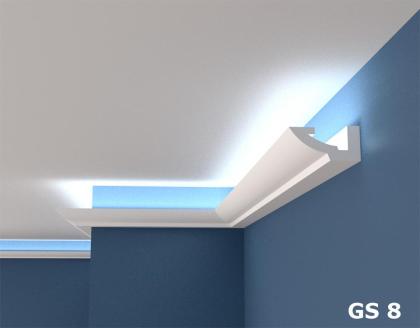 Polystyrol Stuckleiste Lichtprofile LED indirekte Beleuchtung Hartschaum