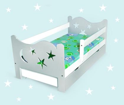 Kinderbett mit Sternen Babybett Jugendbett Matratze 80x160 Bettkasten Lattenrost