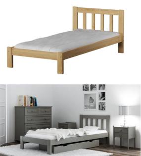 Bett Massivholzbett Lattenrost 90x200 Ehebett Jugendbett Holzbett in 2 Farben Mö