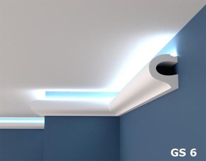 Polystyrol Stuckleiste Lichtprofile LED indirekte Beleuchtung Hartschaum