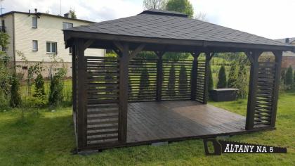 3-ECK GARTENHÄUSER CIECHANÓW HOLZGARTENLAUBE PAVILLON KIEFERNSCHUPPEN 5x4m