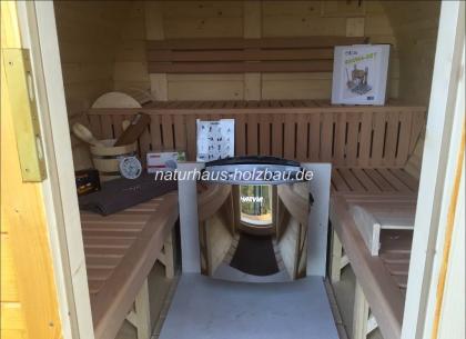 Fasssauna, Saunafass, Gartensauna, Sauna, Saunakota, nordische Saunakota